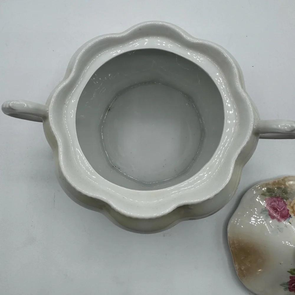 VINTAGE MADE IN ZGERMAN FLORAL LIDDED CANDY DISH